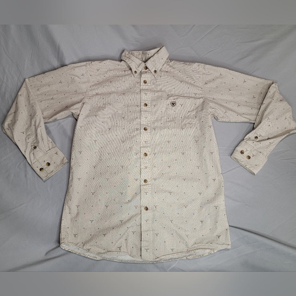 Boys Cream Button-Up Shirt